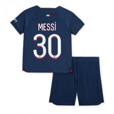 Paris Saint-Germain Lionel Messi #30 Hemmaställ Barn 2023-24 Korta ärmar (+ Korta byxor)